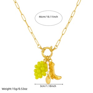 European American Fashion Personalized Charm Pendant Necklace With Grape Boot Star Seashell Zinc Alloy Gift Jewelry - Product Image 4