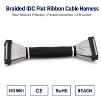 Câble plat tressé IDC OEM ODM, faisceau de câbles personnalisé pour machines industrielles