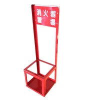 Support de sol rouge pour extincteur, support en acier électrostatique avec panneau pour la sécurité au bureau et à l'école