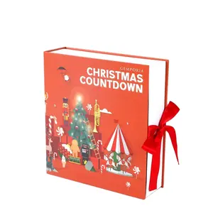 Пользовательские Рождественский календарь пустой роскошный подарка бумаги картона красоты косметическая упаковка обратного отсчета новогодний Рождественский календарь коробка