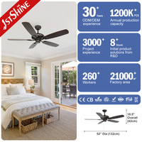 Ventilateur de plafond intelligent 1stshine 52 pouces, classique, simple, avec commande vocale, durable, de qualité, écologique