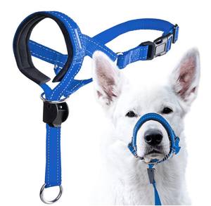 Muzzle US anjing nilon Modern dengan tali pengaman penutup mulut Harness untuk mencegah tarik berat kerah tali Halter - Product Image 1