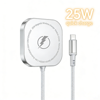 Chargeur sans fil magnétique Qi2.2 25W, station de charge sans fil haute vitesse, entrée Type C pour iPhone et Galaxy