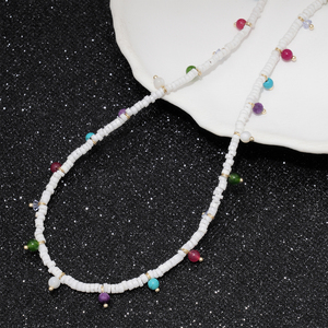 <span class=keywords><strong>Collier</strong></span> ras du cou bohème <span class=keywords><strong>en</strong></span> perles, pierres naturelles et coquillages, bijoux d'été, vente <span class=keywords><strong>en</strong></span> gros CL26-164 - Product Image 3