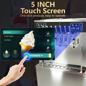 Machine à glace molle à 2 compresseurs, 7 saveurs, automatique, avec congélateur commercial pour yaourt glacé intégré au réfrigérateur - Product Image 2