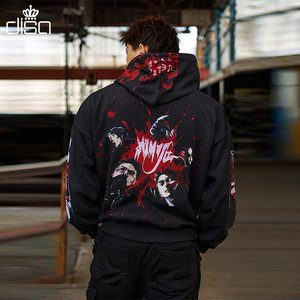 Chất Lượng Cao Thương Hiệu Quá Khổ 100% Cotton Terry In Ấn Mô Hình Thời Trang Phố Áo Hoodie Cho Nam Giới - Product Image 2