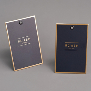 Sang trọng tùy chỉnh tông Bông tai đen treo tag tái chế Kraft tráng giấy <span class=keywords><strong>hangtags</strong></span> - Product Image 3