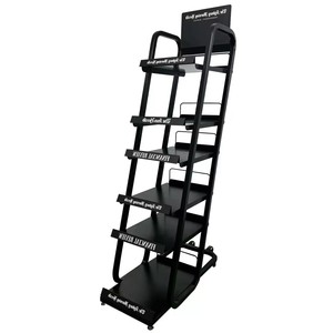 Estante Metálico Ensamblado con Ajuste de Tamaño Múltiple para Accesorios, Inclinado, Negro, Moderno, Personalizable - Product Image 4