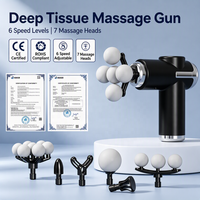 Pistolet de massage à percussion des tissus profonds à 6 vitesses et 7 têtes de massage, masseur musculaire électrique pour la maison, la salle de sport, la remise en forme, la thérapie