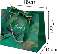 Logo personnalisé élégant mariage sacs en marbre vert sacs cadeaux de remerciement avec ruban