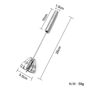 <span class=keywords><strong>Batteur</strong></span> à oeufs <span class=keywords><strong>manuel</strong></span> en acier inoxydable rotatif à poussée manuelle de 10 pouces pour mélanger, fouetter, battre et remuer - Product Image 6