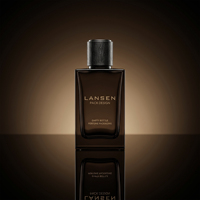 Flacon de parfum de luxe vide en verre de 50 ml, flacon de cologne carré brun ambre de luxe avec bouchon personnalisé et emballage cadeau