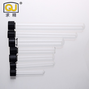 QJ Glass Test Tubes 16x125mm Screw Cap High Borosilicate Round Bottom Premium Laboratory Use - Product Image 1