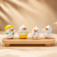 Figurines de canards miniatures en PVC, décorations pour tableau de bord de voiture, porte-clés, artisanat, ornements de canards, vente chaude