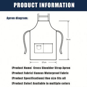 Delantal Unisex Ajustable al por Mayor con Logotipo Personalizado Bordado, Delantal Impermeable para Trabajo, Cocina, Camareros, Restaurante - Product Image 4