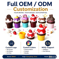 ISMAN Custom 8g Mini Pot Vide en Silicone pour Crème Glacée, Parfait, Yaourt, Baume à Lèvres, Desserts et Cosmétiques, avec Embout en Silicone, Design Mignon pour Enfants, Vente en Gros