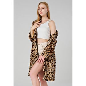 เสื้อคลุมขนแกะซิโอโรสำหรับผู้หญิงมีซิปด้านหน้ายาวถึงเข่าแขนยาวชุดนอนแสนสบายพร้อมกระเป๋า - Product Image 6