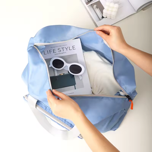 Borsa da Viaggio Pieghevole per Donne e Ragazze, <span class=keywords><strong>Borsone</strong></span> Sportivo alla Moda con Chiusura a Cerniera per Pernottamenti e Weekend - Product Image 3