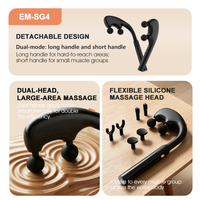 Masseur vibrant sans fil portable multifonctionnel 2-en-1 détachable, rechargeable, à double tête, type pistolet à marteaux