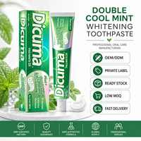 Dentifrice blanchissant à la menthe double, personnalisé en usine, marque privée, nettoyage en profondeur, fraîcheur longue durée, dentifrice blanchissant