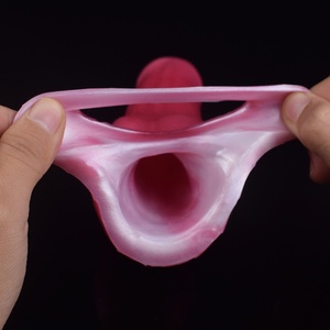 FRRK Flexible Fantasy Wearable Sleeves Male <b>Dildos</b> Cover Big Knot Hollow Penis Extender Flexible Cock Enlargement Sex Toys - Product Image 1