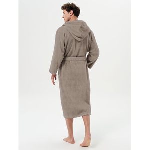 Peignoir à capuche en tissu éponge pour homme, long, en coton absorbant, pour spa, douche et sommeil - Product Image 5