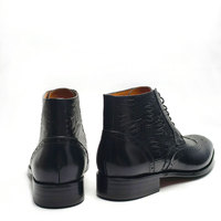 Bottines Brogues Personnalisables en Cuir Véritable pour Hommes, Chaussures Habillées et Décontractées Fabriquées à la Main, Motif Rétro à Lacets