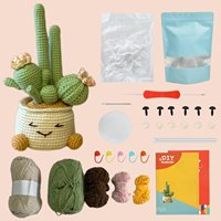 Kit de Crochet DIY Cactus Fait Main avec Pot à Visage Mignon - Ensemble de Bricolage Plante Succulente - Décoration Unique pour la Maison - Cadeau pour les Amateurs de Plantes