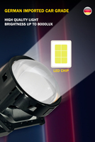60W 3.0 6000K Bi LED Projektor blaue Linse Logo Auto Beleuchtungs system Auto Nachrüstsatz