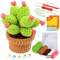 Neues Chinesisches Handgemachtes Häkel-DIY-Set Englischsprachige Anleitungen Tierköpfe Blumen Pflanzen Sukkulenten Hochzeit Textil Stoff
