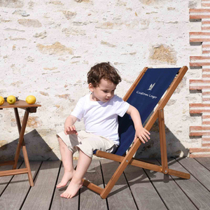 Summer Comfort Vintage Pink Canvas Cadre en bois pour l'extérieur Pelouse Piscine Petite chaise longue pour enfants Chaise de plage inclinable pour enfants Toddler Kids - Product Image 2