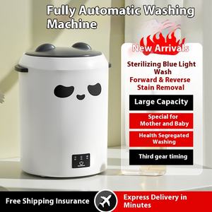 Mini <span class=keywords><strong>Lavadora</strong></span> Eléctrica Plegable Semiautomática Estilo <span class=keywords><strong>Panda</strong></span>, Luz Azul, Ahorro de Energía, Portátil, Ecológica - Product Image 2