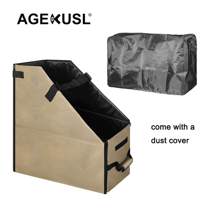 Boîte marron avec cache-poussière