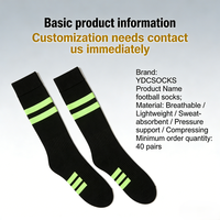 Chaussettes de football pour jeunes et hommes, antibactériennes, avec lettres personnalisées, pour l'automne, avec maintien du mollet, pour les matchs du week-end, en Spandex extensible