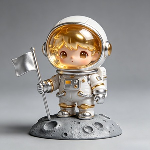 Persiguiendo los Sueños en <span class=keywords><strong>el</strong></span> Espacio: Figura Coleccionable de Resina de un Pequeño <span class=keywords><strong>Astronauta</strong></span> Dorado. Esta Figura es Tallada y Fundida por Bozhiyi - Product Image 1