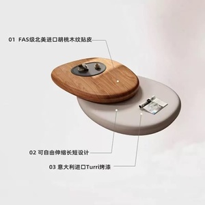 Table basse moderne de designer rotative et durable, miroir, style rétro luxueux, populaire pour salon, créative, irrégulière, en <span class=keywords><strong>bois</strong></span> - Product Image 3