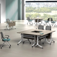Table de formation pliable à design moderne, installation rapide, structure métallique, couleurs personnalisables, écologique, modulaire, pour bureau et école