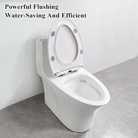 WC moderne à poser au sol Tarpul avec double chasse d'eau, design en forme de S, WC en céramique blanche, WC de salle de bain