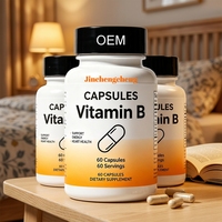 Capsules de Vitamine B à Marque Blanche OEM 500mg/60caps/Bouteille – Acide Folique et Complexe de Vitamine B – Complément Alimentaire