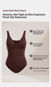 Body modellante <span class=keywords><strong>senza</strong></span> <span class=keywords><strong>cuciture</strong></span> da donna con zip frontale, scollo a V profondo e schiena scoperta, controllo pancia e snellimento <span class=keywords><strong>vita</strong></span>, per uso quotidiano e feste - Product Image 3