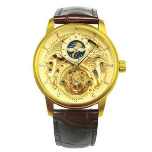Wholesale Waterproof Fashion Quartz watches Casual Moon Phase Carved Hollow <b>Automatic</b> Mechanical Watch for Men - Product Image 6