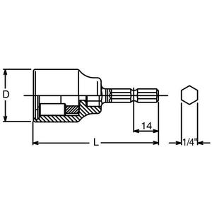 KOKEN - 162E-1/2 1/4'' inch stud setter - EAN 4991644501663 <b>IMPACT</b> <b>SOCKETS</b> AND ACCESSORIES - Product Image 2
