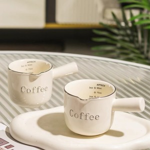 Tazza da Espresso in Ceramica Stile Italiano con Graduazioni - Tazza Dosatrice per Caffè e Brocca per <span class=keywords><strong>Latte</strong></span> per Estrazione Espresso e <span class=keywords><strong>Latte</strong></span> Art - Product Image 2