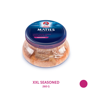 เนื้อปลาเฮร์ริ่งแอตแลนติกคัดพิเศษ ตรา Maties XXL ขนาด 260 กรัม ปรุงรสอ่อนๆ ในน้ำมัน ขายส่งจากผู้ผลิต - Product Image 1