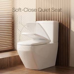 WC en céramique durable de style européen, deux pièces, à chasse d'eau par gravité, à poser au sol, en porcelaine, carré - Product Image 2