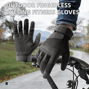 Wholesale Winter Outdoor Sport Fingerless Weight Lifting Cycling Half Finger Anti Slip Polyester Daily Fitness Gloves - Product Image 2