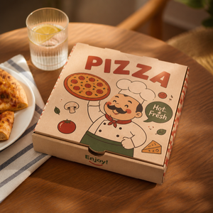 Caja de <span class=keywords><strong>pizza</strong></span> blanca con orificios de ventilación, estructura para llevar, de cartón corrugado, para ventas de <span class=keywords><strong>pizza</strong></span> en camiones de comida, suministro con MOQ bajo para envasado de alimentos al por menor - Product Image 1