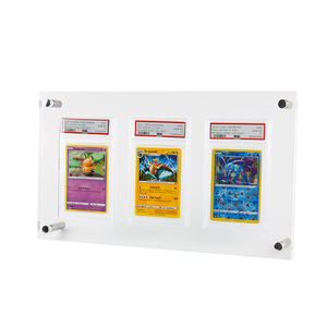 Clear Acrylic Graded Card Display <b>Frame</b> 3-Slot <b>Floating</b> Shelf for Pokémoned Cards - Product Image 1