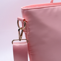 Keymay Stock pêche rose M L sac à main pour femme avec compartiments à fermeture éclair travail fourre-tout infirmière danse Yoga sac fourre-tout en nylon avec fermeture éclair