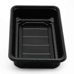 Bandeja de <span class=keywords><strong>sushi</strong></span> negra Blister Contenedor de comida de plástico Plato de servicio para llevar Bandejas de <span class=keywords><strong>sushi</strong></span> de lujo desechables Caja de embalaje con tapa - Product Image 2